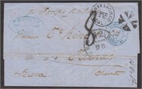Pacific Rail Road folded letter to France from San