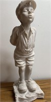 Little Boy Holding Heart Love Statue Resin 16"