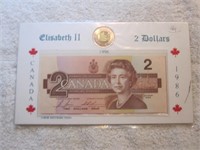 1986 $2 coin & Banknote (1996 set)