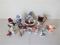 Christmas Figurines, Bowl & Mug