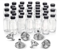 36 Pack, 2 oz Small Clear Glass Bottles w/ Lid