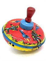Space Themed Tin Toy Top 5” x 5”