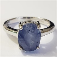 $190 Silver Rhodium Plated Sapphire(2.6ct) Ring