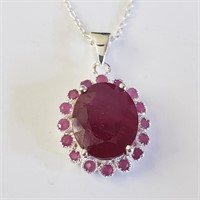 $200 Silver Ruby(6.3ct) Necklace