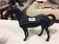 12 Inch Long Cast-Iron Horse Figurine