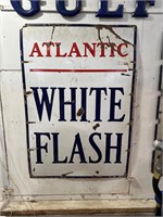 ATLANTIC WHITE FLASH PORCELAIN SIGN 52X35.5 INCH