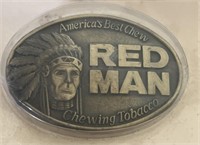 Red man belt buckle