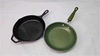 Cast-iron frying pan and frying pan