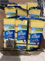 9-packages of six clean touch, scrub sponges