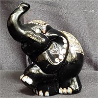 Signed Fenton glass elephant figurine