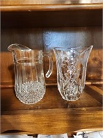 Clear Glass Pitcher and Vase