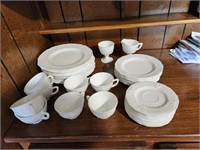 Large Amount of White Milk Glass Dishes