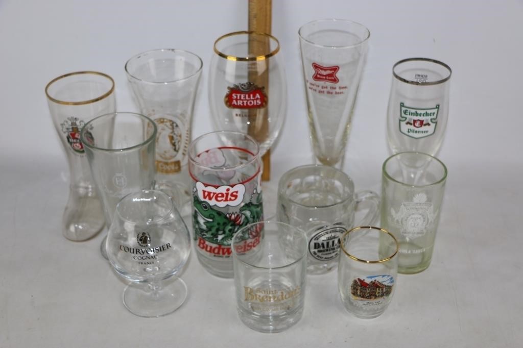 Beer Glasses-German, Bud, Stella, Miller & So On