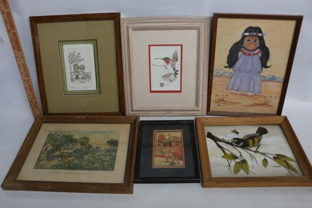 Lot of 6 Pictures Framed