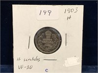 1903H Can Silver Ten Cent Piece  VF20