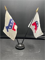 1975 political desk flags democrat & republican