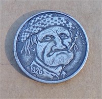 Old Man Hobo Style Challenge Dollar Coin