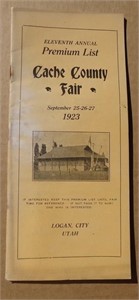 1923 Cache Co Logan Utah Fair Booklet