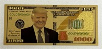 24KT GOLD $1,000 DONALD TRUMP NOTE