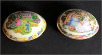 Pair of Lenox China Egg Trinket Boxes