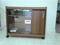TV CABINET WITH MAGNAVOX VHS PLAYER AND VARIETY