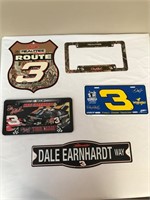 Dale Earnhardt signs/ Front license plates