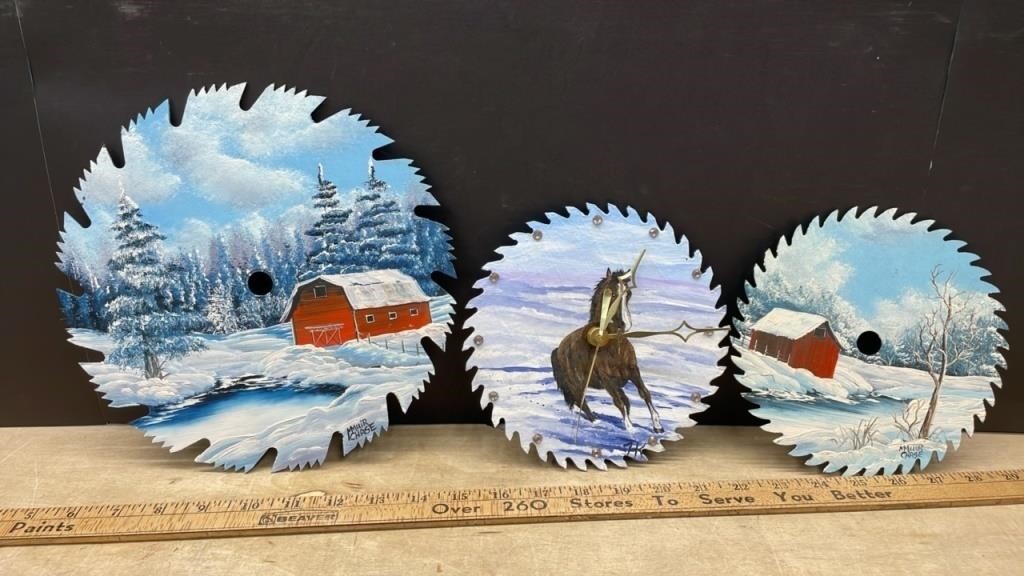 3 Painted Saw Blades