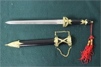 DOUBLE-EDGE SWORD, STAINLESS INCLUDES SCABBARD