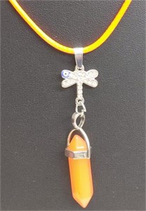 20" orange necklace with orange pendant