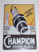 Champion Spark Plugs Tin Sign 12x8"