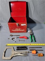 Vise Grip Clamp, Wiss Cutters, Metal Box