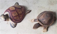 Two Wooden Turtles