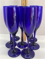 Cobalt champagne glass lot of 8