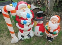 (4) Christmas blow molds, tallest measures 42".