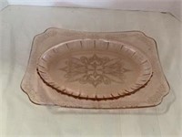 Pink Depression Serving Plate / Tray