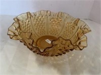 Gold Bowl - Fluted Edge & Hobnail Design