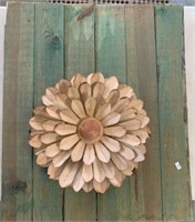 Decorator Item - Flower on Stained Wood