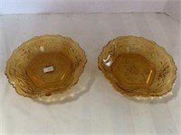 (2) Gold Glass Bowls