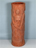 Terra Cotta Vase w/ Sculpted Nudes