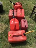 6 Plastic Gas Cans