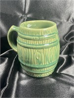 Stamped McCoy Pottery Barrel Green Mug