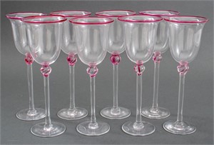 Studio Glass Art Glass Wine Glasses or Stemware, 8