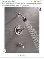 delta 1 handle bathtub and shower faucet brush nic