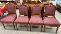 4 Eastlake Style Upholstered Chairs.  NO SHIPPING