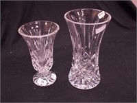 Two Waterford crystal vases, 6" and 7"