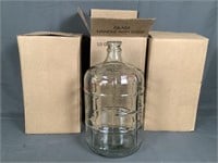 Three 3 Gallon Clear Glass Carboys