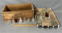 Antique Miniature Bottles & Roast Beef Crate