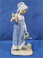 Lladro Porcelain Girl w/Water Can12" h