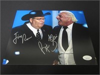 Jim Ross Ric Flair signed 8x10 photo JSA COA