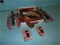 Box w/ 2 belts, 2 unused Pursuit 3x9x32 scopes